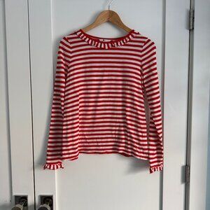 Boden Red Stripe Long Sleeve T-Shirt Size M